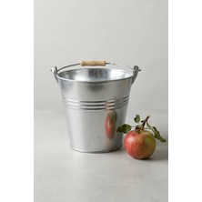 Desen Dekorasyon Metal Dekoratif Kova 5 Litre - 20 cm Çok Amaçlı Saplı Galvaniz Saksılık ve Düzenleyici