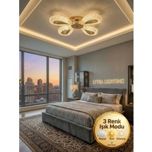 Litra Lighting Damla Model 4"lü Gold 3 Renk Modu Ledli Modern Tavana Sıfır Salon Mutfak Çocuk Yatak Odası LED Avize