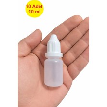 Demet Home 10 Adet 10 ml Boş Plastik Likit Kolonya Parfüm Sıvı Aseton ecza Şişesi 10 cc kırılır kapak şişe