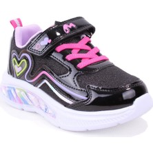 Marco Kids 03-26Y313 Siyah Ortopedik Günlük Işıklı Kız Çocuk Spor Ayakkabı