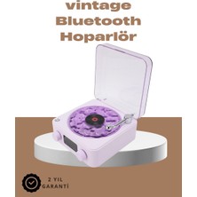 Ronanna 360° Sesli Kablosuz Hoparlör – Retro Tasarım ve Projektör Işığı