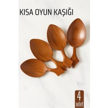 Ronanna Kısa Oyun Kaşığı Halk Oyunu Kaşığı - Kına Kaşığı Kısa Saplı Zeybek Oyun Kaşığı 4 Adet