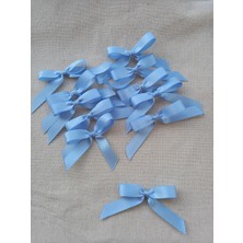 Madamera Bebe Mavisi Grogren Fiyonk Kurdele 1 cm 50 Adet, Hediye Paketleme, Süsleme Için Fiyonk Kurdele