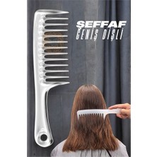 Ronanna Turk Geniş Dişli Kristal Şeffaf Masaj Etkili Saç Açma Tarağı