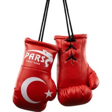 Pars Türk Bayraklı Boks Eldivenli Araba Süsü Anahtarlık Maskot Boks Eldiveni Çift