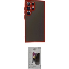 TKÇ Ieg™ Galaxy S24 Ultra Kılıf Ahenk Çizgi Serisi - Siyah Bilvis Hayalet Cam Ekran Koruyucu