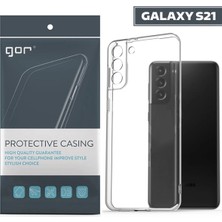 Ronanna Gor Samsung Galaxy S21 Kılıf Kamera Korumalı Şeffaf Silikon KILIF-(5775)