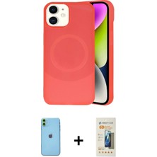 Marsilyan™- iPhone 11 Kılıf Ufuk Serisi - Siyah 6d Mat Seramik Hayalet Nano Ekran Koruyucu + Yeşil Neon Fosforlu Kamera Lens