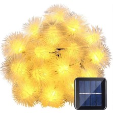 Sge Teknoloji Güneş Enerjili 7.5 M 100 LED Sarı Renkli Güneş Tanesi Solar Bahçe Aydınlatması LED Lamba