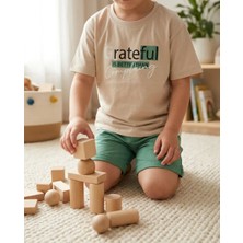 Ecoo Erkek Çocuk Yazlık Takım – Baskılı Tişört ve Şort 2’li Set %100 Pamuk Rahat Günlük Kombin