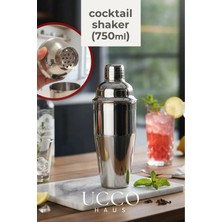 Ucco Premium 304 Paslanmaz Çelik 750 ml Kokteyl Shaker - Dahili Süzgeçli Mat/parlak Tasarım