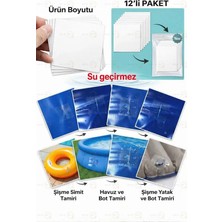 MAİN SHOP Şişme Simit, Havuz 12'li Paket Onarım Kiti Yatak ,bot  Tamir Onarım Yaması  M-51