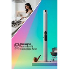 Ronanna Slim Lüks Mutfak Pipo Çakmağı - Gazlı Uzun Barbekü Ateşleyici - Modern Tasarım