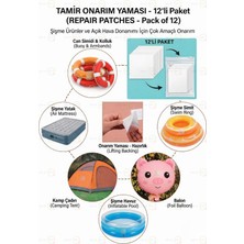 MAİN SHOP Şişme Simit, Havuz 12'li Paket Onarım Kiti Yatak ,bot  Tamir Onarım Yaması  M-51
