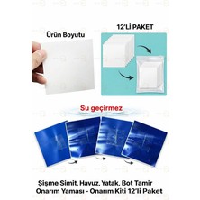 MAİN SHOP Şişme Simit, Havuz, Yatak ,bot Tamir Onarım Yaması- Onarım Kiti 12'li Paket M-51