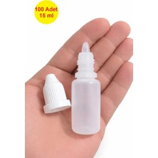 Demet Home 100 Adet 15 ml Boş Plastik Likit Kolonya Parfüm Sıvı Aseton ecza Şişesi 15 cc kırılır kapak şişe Damla kutusu