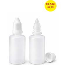 Demet Home 50 Adet 50 ml Boş Plastik Likit Kolonya Parfüm Sıvı Aseton ecza Şişesi 50 cc kırılır kapak şişe Damla kutusu