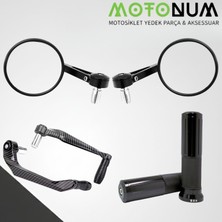 MOTONUM Yamaha Tricity 125 Modifiye Seti-Siyah-Yuvarlak Gidon AYNA-MD09271
