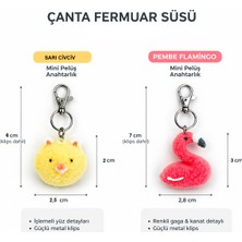 LUXMON Civciv ve Flamingo Figürlü Fermuar Çanta Elbise Süsü Charm Anahtarlık 2 Adet