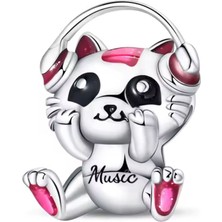 Fubena Müzik Dinleyen Kulaklıklı Kedi Charm