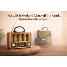 TeknolojiSA NS-8899BT Nostaljik Radyo Görünümlü Bluetooth Hoparlör | Usb/tf/aux Destekli Retro Müzik Çalar