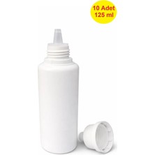 Demet Home 10 Adet 125 ml Boş Plastik Numune-Likit-Kolonya-Sıvı-Yağ-Ecza Şişesi Kırılır Kapak