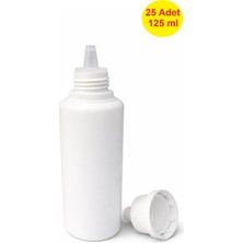 Demet Home 25 Adet 125 ml Boş Plastik Numune-Likit-Kolonya-Sıvı-Yağ-Ecza Şişesi Kırılır Kapak