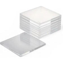 Pleksi Şeffaf Kare 6 Adet 8X8CM Bardak Altlığı 2,8mm