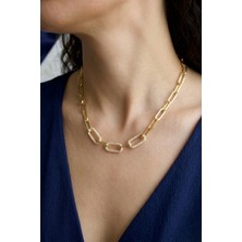 Gold Zincir Detaylı Çelik Kolye