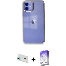 Marsilyan™- iPhone 12 Kılıf Doruk Doku Prime - Siyah Bilvis 5in1 3D Magic Cam Ekran Koruyucu + Yeşil Rainbow Kamera Lens Koruma Cam