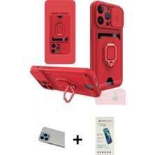 Marsilyan™- iPhone 13 Pro Max Kılıf Vadi Form Prime - Şeffaf Pasifik Cam Ekran Koruyucu + Mavi Rainbow Kamera Lens Koruma Cam