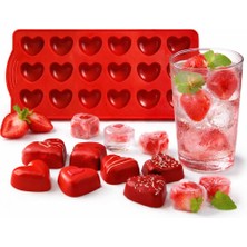 Evolis Kitchen EVOLIS KİTCHEN  1 Adet Isıya Dayanıklı  Silikon 18 Li Kalp Şeklinde Buz Çikolata Kalıbı 18 Li Kalp Şeklinde Silikon Buz Kalıbı