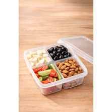 Ovio Ev Yaşam 4 Bölmeli 1000 ml Kahvaltılık Atıştırmalık Beslenme Diyet Kabı Buzdolabı Düzenleyici Organizer