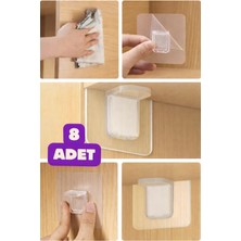 İlk El Grup Ieg™ Raf Köşe Tutucu Yapışkanlı Dolap Içi Köşe Destek Aparatı 8 Adet Çok Amaçlı Klips