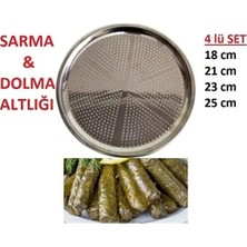 Mobilreyon 4 Lü Set Sarma Dolma Altlığı , 18-21-23-25 cm Ebatlarında 4 Parça , Paslanmaz Krom Süzek