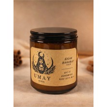 Umay Aura Tarçın Kokulu Aromaterapi El Yapımı Mum %100 Soya Wax Amber Cam Kavanoz 210 cc