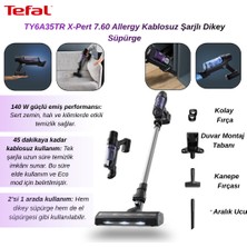 Tefal TY6A35TR X-Pert 7.60 Allergy Kablosuz Şarjlı Dikey Süpürge