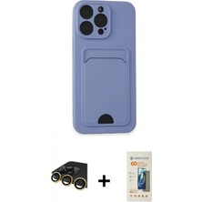 Marsilyan™- iPhone 14 Pro Max Kılıf Vadi Çizgi Prime - Siyah 6d Mat Seramik Hayalet Nano Ekran Koruyucu + Gold Raze Metal Kamera Lens