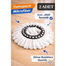 Ovio Ev Yaşam 2'li Mop Set Çizmez Mikrofiber Başlık Döner Paspas Havlu Yedeği - Mop Uçlarına Uygun Temizlik Bezi