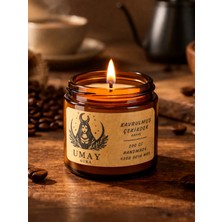 Umay Aura Kahve Kokulu Aromaterapi El Yapımı Mum %100 Soya Wax Amber Cam Kavanoz 100 cc