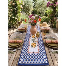 Nunuteks Limon Desenli Dekoratif Runner - 40X140 cm