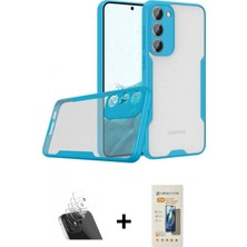 Marsilyan™- Galaxy S23 Plus Kılıf Atlas Asil Serisi - Siyah 6d Mat Seramik Hayalet Nano Ekran Koruyucu + Şeffaf Kamera Lens Koruma Cam