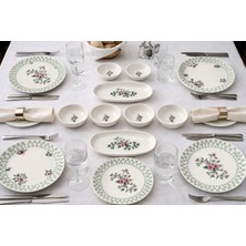 Merba Design Blossom - Tasarımcı Imzalı 14 Parça 6 Kişilik Porselen Kahvaltı Takımı - Pure Form
