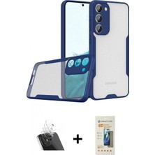 Marsilyan™- Galaxy S23 Plus Kılıf Atlas Asil Serisi - Siyah 6d Mat Seramik Hayalet Nano Ekran Koruyucu + Şeffaf Kamera Lens Koruma Cam