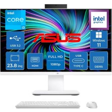 Asus V440VAK Intel Core 3-100U 4.7ghz 32 GB 1tb SSD 23.8" Fhd Widows 11 Pro Beyaz All In One Bilgisayar Snertech