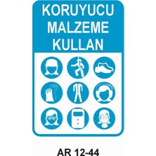 Outdoor One KORUYUCU MALZEME KULLAN 2 KADIN FİGÜRLÜ İŞ GÜVENLİĞİ UYARI LEVHASI 1 ADET PVC 21 X 29CM