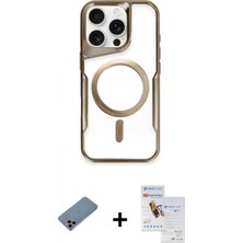 Marsilyan™- iPhone 11 Pro Max Kılıf Yadigar Klasik Özel Seri - Siyah Seramik Nano Ekran Koruyucu + Pembe Shine Kamera Lens Koruma Cam