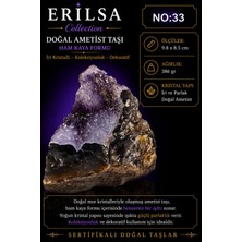 Erilsa Sertifikalı Doğal Ametist Taşı Ham Kaya Iri Kristalli Mor Dekoratif Kütle NO33