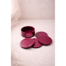 El Yapımı Taş Tozu 4'lü Bardak Altlığı Seti Standlı | Atiye Studio | Dekoratif Masa Koruyucu