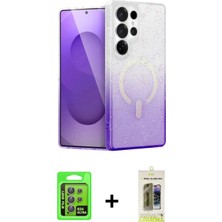 Marsilyan™- Galaxy S24 Ultra Kılıf Eksen Minimal Özel Seri - Siyah Joko Magic 5d Hayalet Cam + Gri Raze Metal Kamera Lens